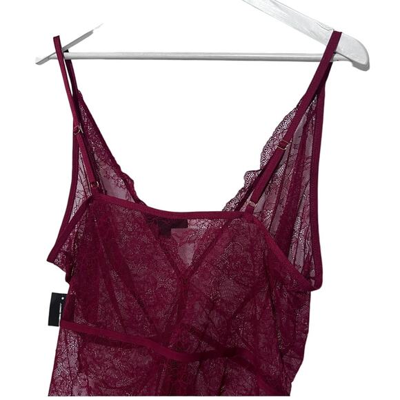 I.N.C. INTERNATIONAL CONCEPTS WOMENS LACE PLUNGE BODYSUIT MARASCHINO RED XXLARGE - Picture 7 of 11